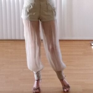 Elegant Sheer Cream Pants
